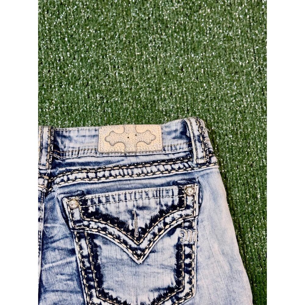 RETRO Y2K MISS ME CUTOFF BLUE DENIM SHORTS - Picture 8 of 8